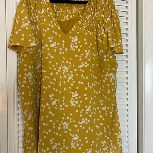 Yellow Floral Women's Top